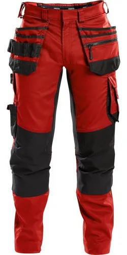 DASSY FLUX Multit.-Bundhose Stretch & Kniepolstert 200975 6674 ROT/SCHW Gr. 53 - Arbeits- & Schutzkleidung mit Multitaschen, Stretch und robusten Kniepolstertaschen für optimalen Komfort und Bewegungsfreiheit.
