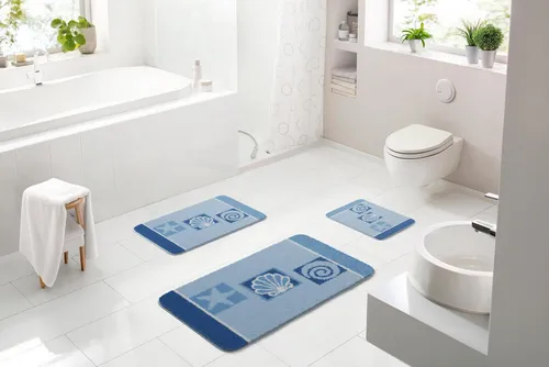 Produktbild Grund Badematte Blau, Muschel Design 60x90 cm