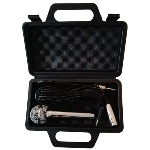 Eurosell Dynamisches Mikrofon für Gesang und Rap, silber - Mikrofon für Gesang und Rap mit unidirektionaler Richtcharakteristik, integriertem Popfilter und Ein/Aus-Schalter – ideal für Live-Performances.