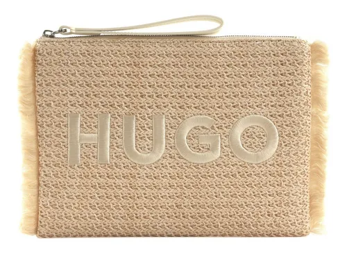 HUGO Clutch Women's Becky - Elegante Abendtasche in Natural - Stilvolle Clutch für besondere Anlässe, mit praktischem Tragegriff und abnehmbarem Schulterriemen für flexible Nutzung.