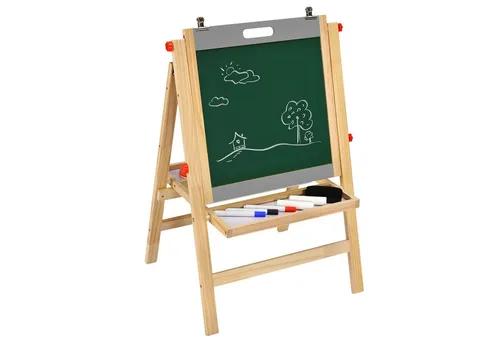 COSTWAY Standtafel Kindertafel, klappbar, mit Doppeltafel & Ablagefach