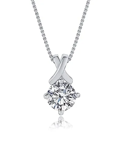 DANIEL CLIFFORD Kette 'Kimberly' mit Zirkonia Anhänger - Elegante Damen Halskette aus 925 Sterlingsilber mit funkelndem Zirkonia-Anhänger. Ideal für jeden Anlass, bietet hohen Tragekomfort und wird in einer hochwertigen Verpackung geliefert – perfekt als Geschenk!
