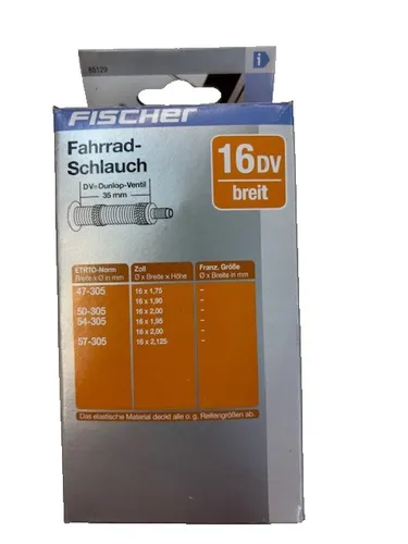 FISCHER Fahrradschlauch 16  breit DV