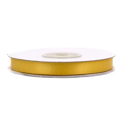 Doppelseitiges Satinband 6mm x 20m Rolle - FARBAUSWAHL in 6/10/25/38mm - farbecht & waschbar - Schleifenband für Hochzeit - Geschenkband zum Verpacken Dekorieren Basteln - Gold 687