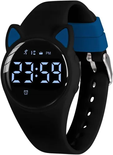 Multifunktionale Kinderuhr mit Schrittzähler und Vibrationsalarm - Diese praktische Kinderuhr ist spritzwassergeschützt und bietet zahlreiche Funktionen wie Schrittzähler, Timer und Wecker. Ideal für aktive Kinder – einfach per USB aufzuladen und ohne App zu bedienen.
