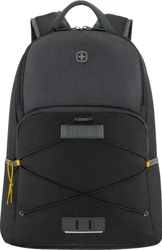 Wenger NEXT 23 Trayl Gravity Black (612564) - Notebook-Rucksack mit Tablet-Tasche aus 100% recyceltem Polyester, atmungsaktiver Rückenpolsterung und reflektierendem Sicherheitsstreifen – ideal für umweltbewusste Nutzer.