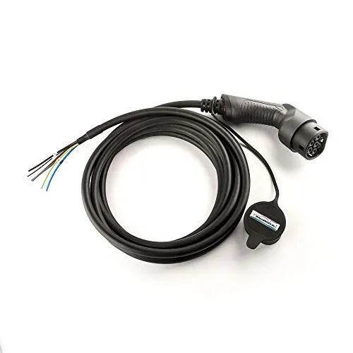 10m Ladekabel 3 Phasen 400V 11kW 16A Typ 2 mit freiem Kabelende für Eigenbau Wallbox Ladestation Wallbox24