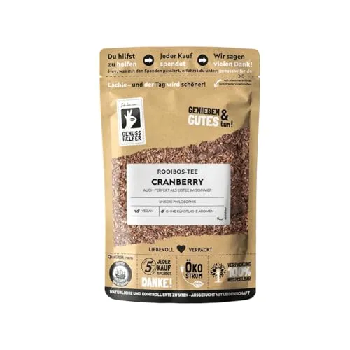 Bremer Gewürzhandel Rooibos-Tee Cranberry, lose, himmlisches fruchtiges Aroma, harmonischer Geschmack, frei von künstlichen Zusatzstoffen, 10 x 100g
