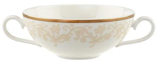 Villeroy & Boch Suppenteller Ivoire - Eleganter Suppenteller mit feinem Edelmetalldekor, ideal für festliche Anlässe und stilvolle Tischdekoration.