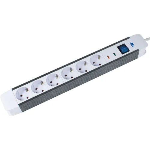 AS Schwabe 18666 Überspannungsschutz-Steckdosenleiste Weiß, Schwarz Schutzkontakt 1St.