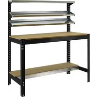 Proregal Werkbank Buffalo, Blau, Metall, 120x84x61 cm - Stabile Werkbank mit 600 kg Traglast und 5 Jahren Garantie, ideal für professionelle Werkstätten und Heimwerker. Höhenverstellbare Ablageflächen für optimale Nutzung.