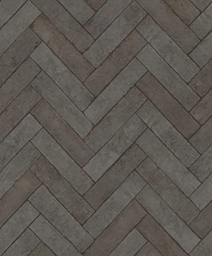 Rasch Tapete 499162 - Vliestapete in Schwarz mit Fischgrät-Muster - Tapeten - Hoch waschbeständig und leicht zu tapezieren dank Wandklebetechnik, ideal für stilvolle Wohnräume.