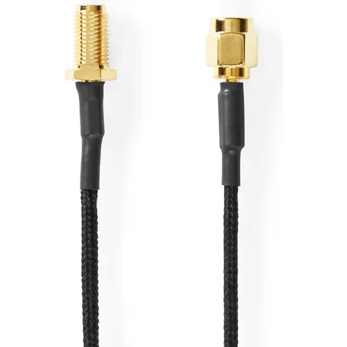 Nedis Antennenkabel | SMA-Buchse | SMA-Stecker | Vergoldet | 50 Ohm | Einzeln geschirmt | 0.50 m | R (Antennenkabel) (CSGB02020BK05)