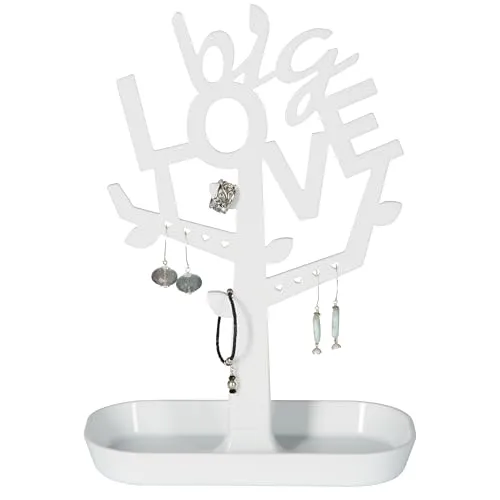 Spirella Schmuckständer Schmuckbaum Schmuckhalter Ohrringhalter Kettenständer Armbandständer (Weiß)