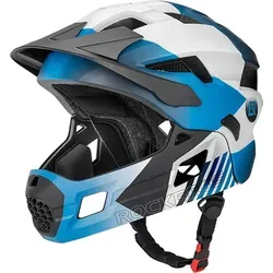 Rockbros Kinderfahrradhelm 2 in 1 S Blau mit abnehmbarem Kinnschutz - Flexibler 2 in 1 Kinderfahrradhelm mit abnehmbarem Kinnschutz für optimalen Schutz oder leichten Komfort. 12 Lüftungen sorgen für beste Luftzirkulation. Ideal für Freizeit, Schulweg und Offroad.