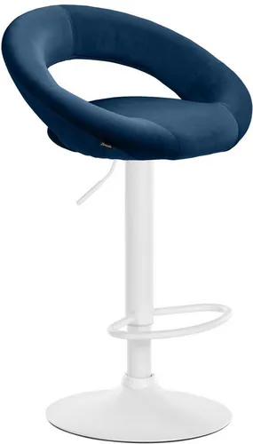 furnicato Barhocker Olinda Blau mit Samtbezug
