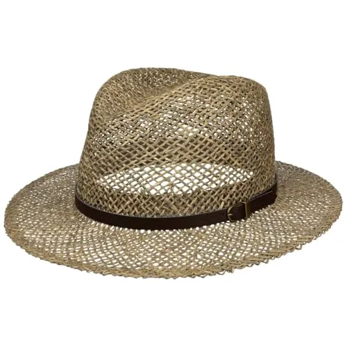 Lipodo Farmer Strohhut Krempenbreite 7 cm Sonnenschutz Herren Frühjahrs Sommer Natur S (54-55 cm)
