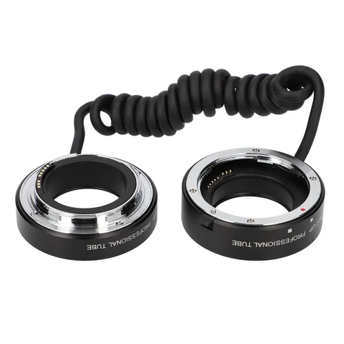 Multifunktionale elektronische Makro-Zwischenringe für Canon EOS MK-C-UP - Retroadapter für beeindruckende Nahaufnahmen ohne Makro-Objektiv, flexible Anpassung mit vergoldeten Kontakten und inklusive vier Retroadaptern für extreme Vergrößerungen.