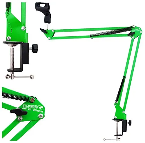 keepdrum NB35 GR Grün Tisch-Mikrofonarm Mikrofon-Stativ Schwenkarm