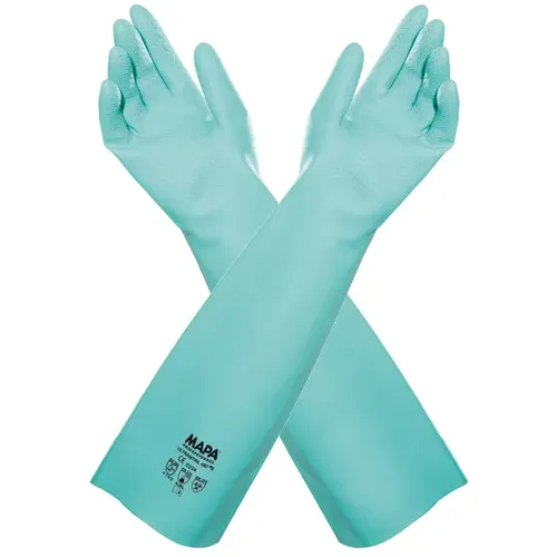 Feldtmann Mapa Ultranitril Performance 480 Chemikalienschutzhandschuh Gr. 10, Chemikalienschutzhandschuh mit langem Arm, grün 0459/10