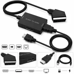 SCART auf HDMI Adapter Konverter 1m Kabel 1080p für HD-TV