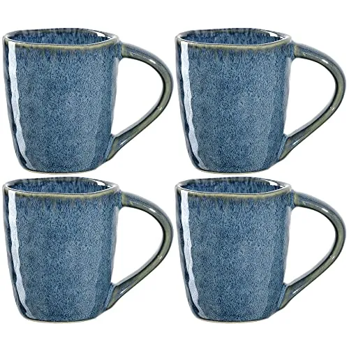 Leonardo Matera Espressotassen 4er Set - Spülmaschinengeeignete Mokka-Becher - Thermobehälter, 90 ml, aus hochwertigem Steingut im modernen blauen Farbton, ideal für den Alltag und perfekt kombinierbar mit weiteren Produkten der Kollektion.