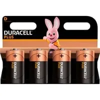 Plus D Batterie 4 Stück, D - Alkaline D-Batterien, 1,5 Volt, ideal für langlebige Energieversorgung in Geräten wie Taschenlampen und Spielzeugen.