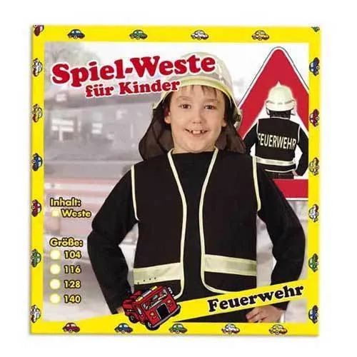 Party-Chic 15525 Kinder Kostüm-Feuerwehr-Weste-Gr. 116 von Fries