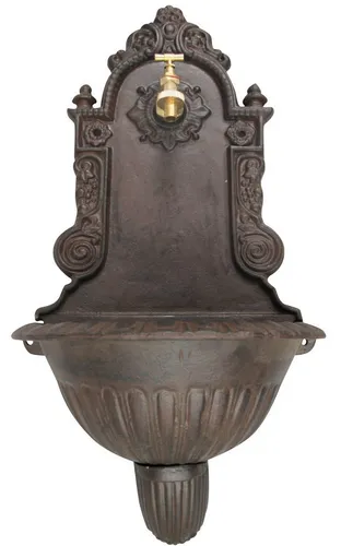 Aubaho Dekoobjekt Waschbecken Wandbrunnen Eisen Antik-Stil 65cm