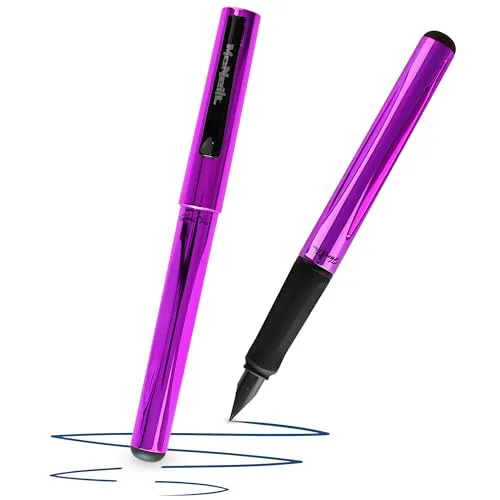 McNeill - Ghost Pen – radierbarer Füllhalter für Schule & Alltag | Für Rechts- & Linkshänder | Thermisch radierbare Tinte, ergonomisch, nachfüllbar (metallic lila)