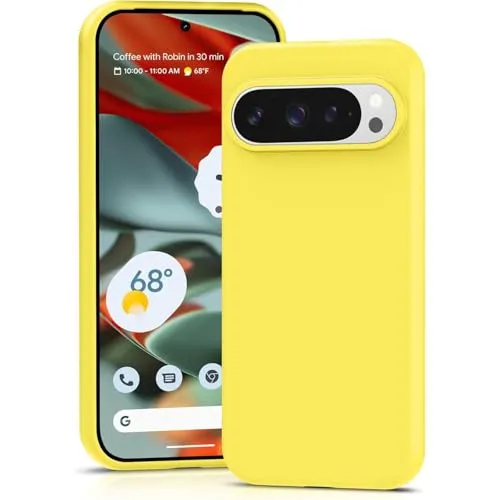 CoolGadget TPU Handyhülle für Google Pixel 9 Pro Silikonhülle, farbige TPU Soft Case mit Grip-Oberfläche, kompatibel mit Google Pixel 9 Pro (6,3 Zoll), Gelb