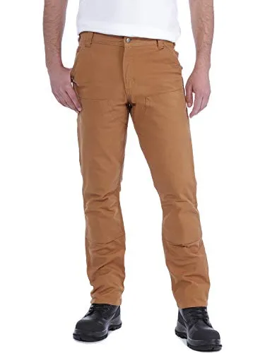Carhartt Duck Double Front Cargohose - Braun - W36/L32 - Arbeits- & Schutzkleidung mit Rugged Flex® Stretch-Technologie für optimale Bewegungsfreiheit und verstärkten Taschen für Werkzeuge, ideal für handwerkliche Tätigkeiten.