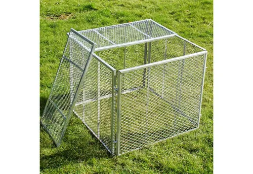 Holmwerk Metallkomposter 80x80x70 cm - 450 l mit 2-teiligem Deckel - Komposter aus feuerverzinktem Streckmetall, ideal für schnelles und umweltfreundliches Kompostieren. Mit Schutzdeckel gegen ungewollte Besucher und einfachem Aufbau für Hobbygärtner.