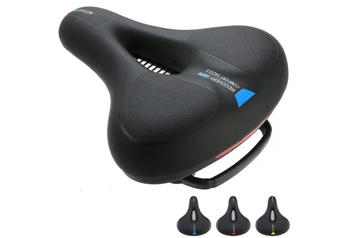 Refined Living Fahrradsattel Bequem Weich Fahrrad Sattel Wasserdicht Atmungsaktiv mit Reflektor (Bequemer Fahrradsättel,Memory Foam, Gel Fahrradsitz, Ergonomischer Fahrradsattel, Bequemer Fahrradsättel für StadtradfahrenBequemer Fahrrad Sattel für Damen Herren, Bike seat, Fahrradsattel Herren, 1-tlg., Fahrradsattel Übergroßer Komfort Gepolsterter,Breiter Fahrradsitz), für Indoor- und Outdoor-Bikes mit weiches Kissen 26 * 22cm