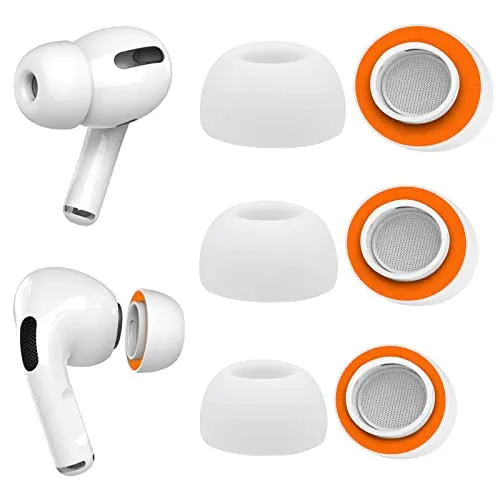 Ersatz-Ohrstöpsel für AirPods Pro - Memory Foam Silikon mit Loch zur Geräuschreduzierung, 3 Paar (S/M/L) für das Aufladen Geeignet, Weiß