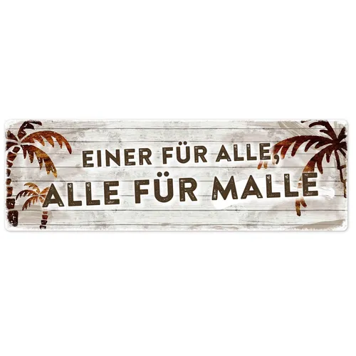 Interluxe Metallschild - Einer für alle, alle für Malle - Schild Dekoschild
