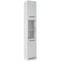 Vicco Hochschrank Kiko, Weiß, 30 x 190 cm - Hochschrank mit höhenverstellbaren Einlegeböden, ideal für flexiblen Stauraum im Bad oder Wohnbereich.
