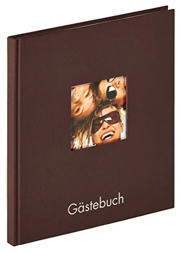 walther design Gästebuch dunkelbraun 23 x 25 cm mit Cover-Ausstanzung und Prägung, Fun GB-205-P