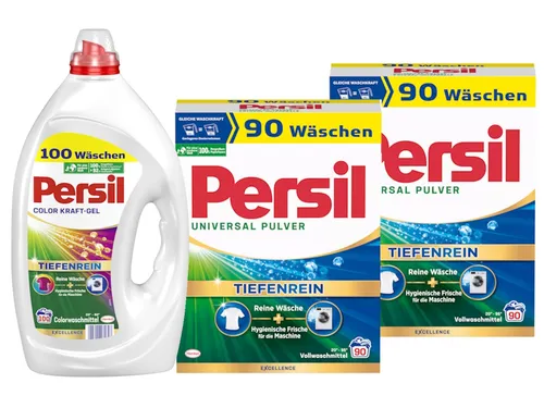 PERSIL Kraft-Gel 100 WL Color 1x 4,5l & Pulver 2x 90 WL Universal 2x 5,4kg