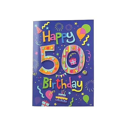 Depesche 0011673-009 - Glückwunsch-Karte zum 50. Geburtstag, ausgefallene Geburtstagskarte mit Musik, Spruch und beweglichen Elementen, inkl. Umschlag, 14,8 x 21 cm