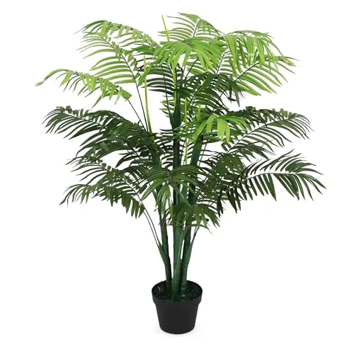 Spetebo Künstliche Zimmerpflanze - 125 cm große Palme im Blumentopf - Kunstpflanze für stilvolle Innenräume, pflegeleicht und ideal für jeden Anlass – bringt tropisches Flair in Ihr Zuhause!