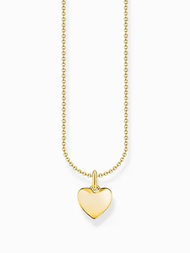 Thomas Sabo Kette mit Herz-Anhänger aus vergoldetem Silber - Elegante Damenkette aus 925er Sterlingsilber mit Herz-Anhänger, perfekt für individuelle Geschenke zu besonderen Anlässen.