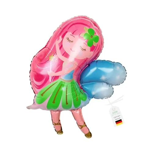LITTLE BIRTHDAY | XL Feen Folienballon | magische Fee Luftballon | Helium Gas Balloon Ballon | Geburtstag | Kindergeburtstag | 60x70 cm