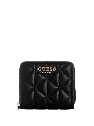 GUESS Paisleigh SLG Small Zip Around Wallet Schwarz - Elegante Geldbörse mit RFID-Schutz und mehreren Fächern für Karten, Scheine und Münzen. Ideal für Alltag und Reisen, hochwertiges Material sorgt für Langlebigkeit.