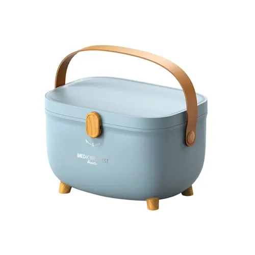 DYOUen Hausapotheke Medizinbox Erste-Hilfe-Kasten Tragbarer Aufbewahrungsbehälter für Medikamente große Kapazität mit Griff