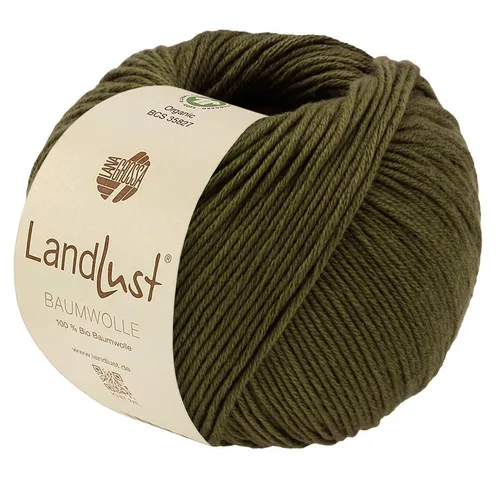 LANA GROSSA LANDLUST BAUMWOLLE GOTS Häkelwolle, 115 m (zertifiziertes Bio-Baumwollgarn), 50 g