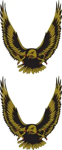Hermann Schütz Aufkleber Adler gold 2er-Set je 55x45mm  Aufkleber
