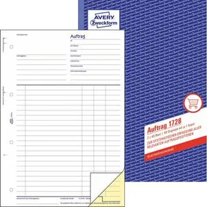 Avery Zweckform 1728 Auftragsbuch A4 2x40 Blatt