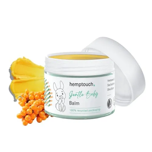 Hemptouch Sanfte Babypflege Balsam (50ml) – mit Hanföl, Ringelblume, Sanddorn & Sheabutter – schützt im Windelbereich, beruhigt empfindliche, gerötete & schuppige Babyhaut
