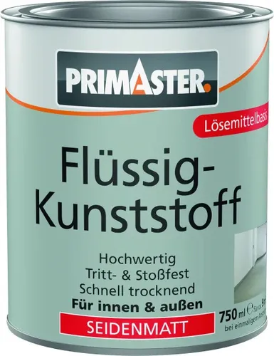 Primaster Flüssigkunststoff Seidenmatt 750 ml Lichtgrau - Hochwertiger Flüssigkunststoff in elegantem Lichtgrau, ideal für kreative Projekte. Mit einfacher Anwendung und hervorragender Deckkraft für ansprechende Oberflächen.